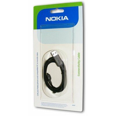 Nokia CA-53 Adatátvitel adatkábel (USB, 120 cm hosszú, DKU-2 utódja), fekete [Nokia 3230, 3250, 3300, 5500, 6111, 6125, 6131, 6136, 6151, 6170, 6230, 6230i, 62