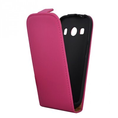 Telefontok álló, bőr hatású (flip, lefelé nyíló, szilikon tartó) Rózsaszín [Samsung Galaxy Ace 4 LTE (SM-G357FZ)]