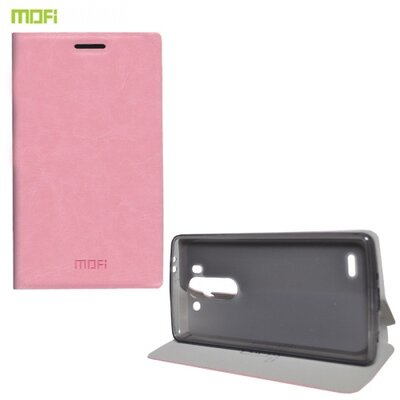Mofi MOFI RUI Telefontok álló, bőr (FLIP, oldalra nyíló, asztali tartó funkció) Rózsaszín [LG G3 S (D722)]