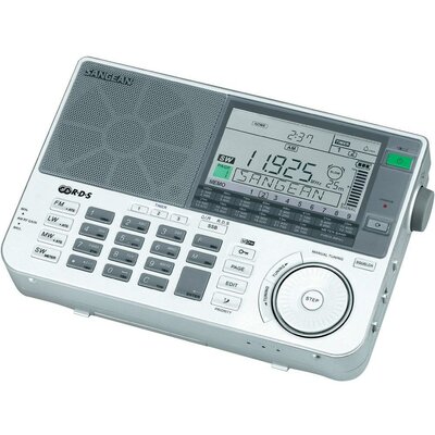 Sangean ATS-909 X világvevő hordozható rádió KW, MW, LW, UKW ezüst, fehér színben