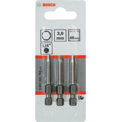 Bosch csavarhúzó BIT készlet, 3mm-es hatlapfejű 3db-os szett Bosch 2607001732
