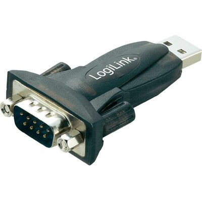 USB 2.0 adapter, 1 x D-SUB dugó 9. pól. - 1 x USB 2.0 dugó A, fekete LogiLink AU0002E