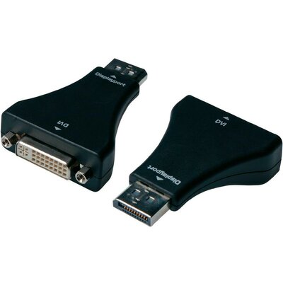 DisplayPort / DVI adapter [1x DisplayPort dugó - 1x DVI alj 24+5 pól.] fekete, Digitus AK-340603-000-S