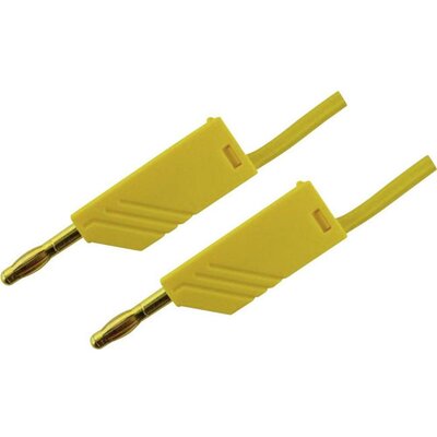 Mérőzsinór, mérővezeték 2db 4mm-es toldható banándugóval 2,5 mm² PVC, 2 m sárga SKS Hirschmann MLN 200/2,5 Au