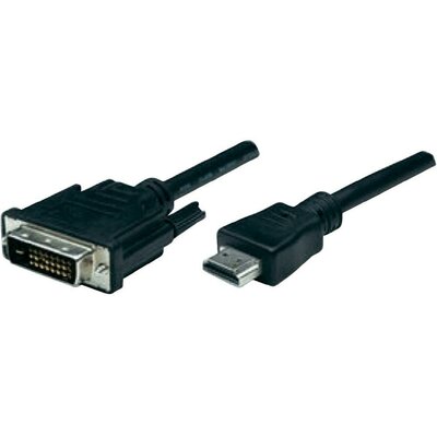 HDMI / DVI átalakító kábel [1x HDMI dugó => 1x DVI dugó 24+1 pólusú] 1.8 m Manhattan
