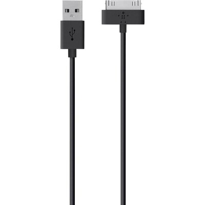 Apple töltőkábel iPhone iPad iPod adatkábel [1x Apple Dock dugó 30 pólusú - 1x USB 2.0 dugó A] 1.2m fekete Belkin 808476