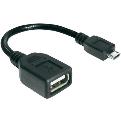 USB kábel 1 x USB 2.0 mikró dugó B – 1 x USB 2.0 aljzat A, 15 cm, fekete Delock 83293