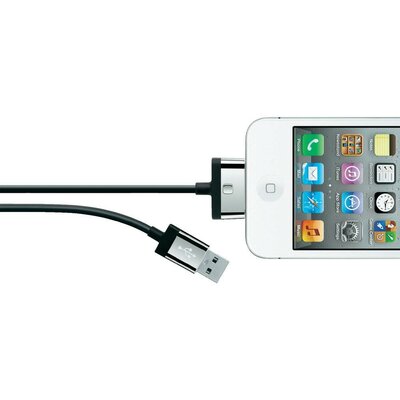 Apple töltőkábel iPhone iPad iPod adatkábel [1x Apple Dock dugó 30 pólusú - 1x USB 2.0 dugó A] 2m fekete Belkin 986729