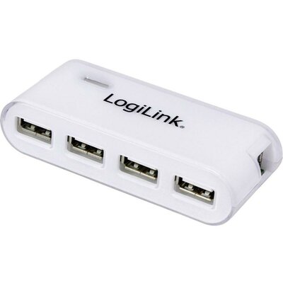 4 portos USB 2.0 Hub tápegységgel, fehér, LogiLink UA0086