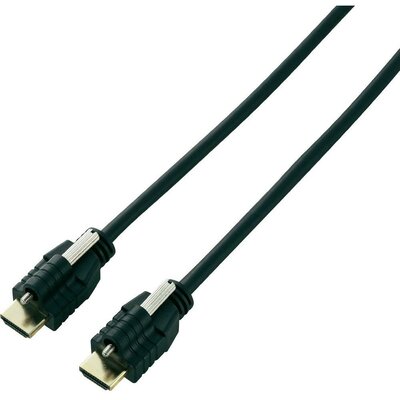 HDMI csatlakozókábel csavaros zárral [1x HDMI dugó 1x HDMI dugó] 3 m fekete SpeaKa Professional 4016138857603