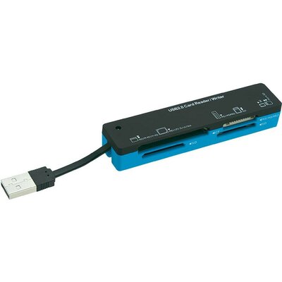 Külső memóriakártya olvasó, USB 2.0 Renkforce CR03e-G Kék, Fekete