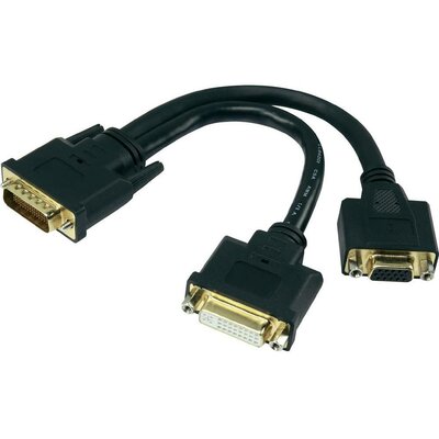 Monitor kábel DMS-59 csatlakozó, DVI - VGA &quot Y&quot elosztó kábel 0,20m Renkforce 1217948