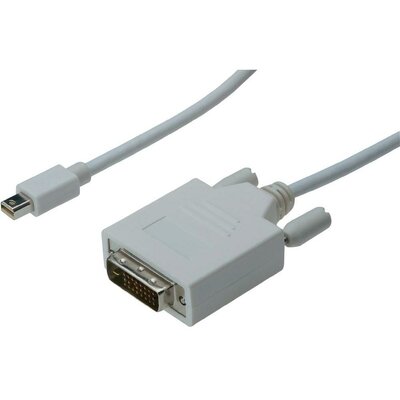 DisplayPort / DVI csatlakozókábel [1x mini DisplayPort dugó - 1x DVI dugó 24+1 pól.] 2 m fehér