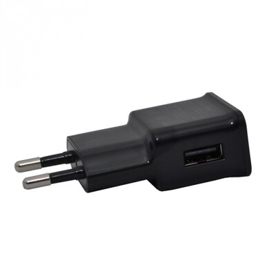Hálózati adapter USB aljzat (5V / 2100mA, kábel NÉLKÜL!) FEKETE