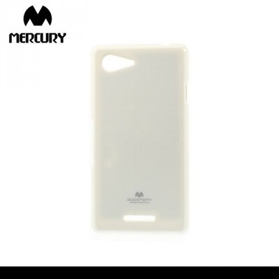 Mercury Goospery hátlapvédő telefontok gumi / szilikon (csillámporos) Fehér [Sony Xperia E3 (D2203)]