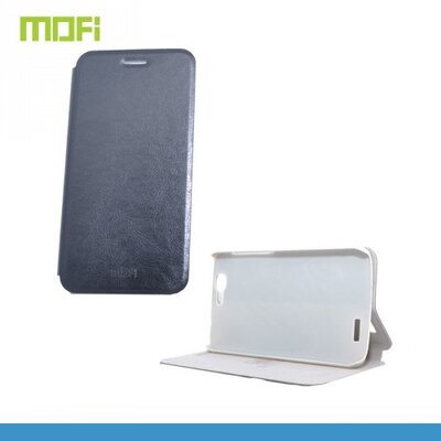 Mofi MOFI RUI Telefontok álló, bőr hatású (flip, oldalra nyíló, asztali tartó funkció) Fekete [Huawei Ascend G7]