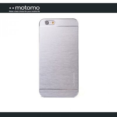 Motomo MOTOMO műanyag hátlapvédő telefontok (alumínium hátlap, szálcsiszolt mintázat) Ezüst [Apple iPhone 6 4.7", iPhone 6S 4.7"]
