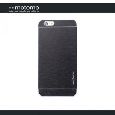 Motomo MOTOMO műanyag hátlapvédő telefontok (alumínium hátlap, szálcsiszolt mintázat) fekete [Apple iPhone 6 4.7", iPhone 6S 4.7"]