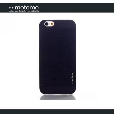 Motomo MOTOMO műanyag hátlapvédő telefontok (alumínium hátlap, szálcsiszolt mintázat) Fekete [Apple iPhone 6+ Plus 5.5", iPhone 6S+ Plus 5.5"]
