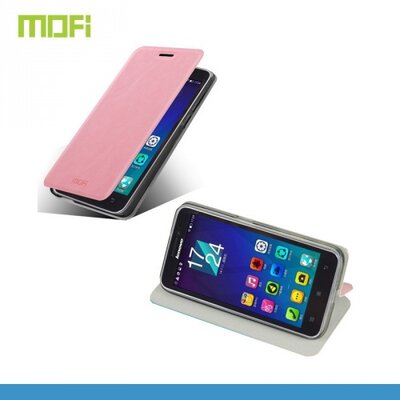Mofi MOFI RUI Telefontok álló, bőr (FLIP, oldalra nyíló, asztali tartó funkció) Rózsaszín [Lenovo A606]
