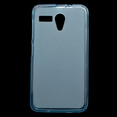 Hátlapvédő telefontok gumi / szilikon (fényes keret) Átlátszó, Kék [Lenovo A606]