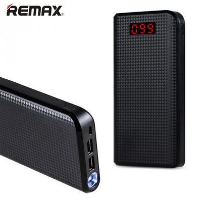 Remax REMAX Proda hordozható vésztöltő, powerbank (belső 30000 mAh Li-Ion akku, 2 USB aljzat, 5V / 2100mAh, kábel NÉLKÜL) FEKETE