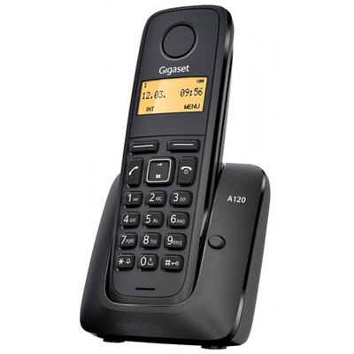 GIGASET A120_BL vezetékes telefon készülék, DECT/hordozható, Fekete