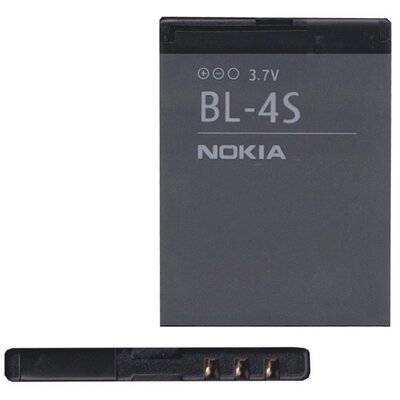 Nokia BL-4S gyári akkumulátor 860 mAh Li-ion / Li-Polymer - Nokia 2680 Slide, Nokia 3600 Slide, Nokia 3710 Fold, Nokia 7020, Nokia 7100 Supernova, Nokia 7610 Supernova, Nokia X3-02 Touch and Type
