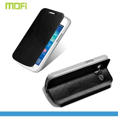 Mofi MOFI RUI Telefontok álló, bőr hatású (flip, oldalra nyíló, asztali tartó funkció) Fekete [Samsung Galaxy Core+ Plus, Trend3 (SM-G3500)]