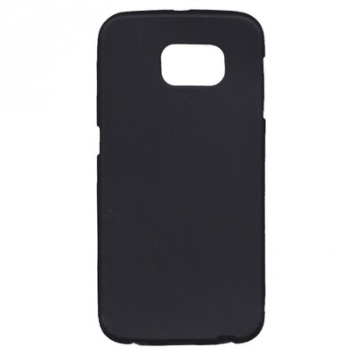 Hátlapvédő telefontok gumi / szilikon (matt, fényes keret) Fekete [Samsung Galaxy S6 (SM-G920)]