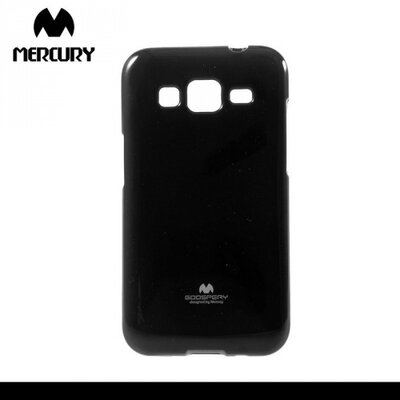 Mercury Goospery hátlapvédő telefontok gumi / szilikon (csillámporos) fekete [Samsung Galaxy Core Prime (SM-G360), Galaxy Core Prime LTE (SM-G361)]