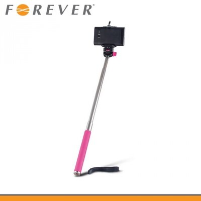 Forever MP-300_P Univerzális állítható kézi selfie bot (20-100 cm hosszú nyél, 360°-ban forgatható) RÓZSASZÍN