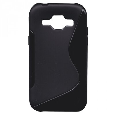 Hátlapvédő telefontok gumi / szilikon (S-line) Fekete [Samsung Galaxy J1 (SM-J100)]