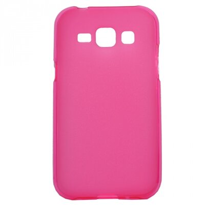 Hátlapvédő telefontok gumi / szilikon (matt, fényes keret) Rózsaszín [Samsung Galaxy J1 (SM-J100)]