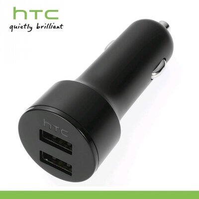 Htc CC C700 Szivargyújtó töltő/autós töltő 2x USB aljzat (2x 5V / 2000mA, microUSB kábel, microUSB) FEKETE