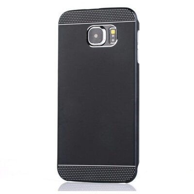 Műanyag hátlapvédő telefontok (alumínium hátlap) Fekete [Samsung Galaxy S6 (SM-G920)]