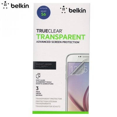 Belkin F8M985BT3 BELKIN Kijelzővédő fólia (3 db-os, teljesen átlátszó) víztiszta átlátszó [Samsung Galaxy S6 (SM-G920)]