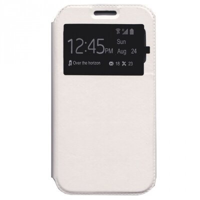 Telefontok álló, bőr hatású (flip, oldalra nyíló, asztali tartó funkció, S-View Cover) Fehér [Samsung Galaxy Core Prime (SM-G360), Galaxy Core Prime LTE (SM-G361)]