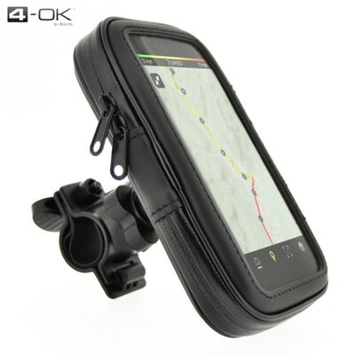 Blautel SOPBIX 4-OK telefon tartó kerékpár/bicikli (360°-ban forgatható, cipzáras, por és vízálló tok, iPhone 6 Plus 5.5" méret) FEKETE