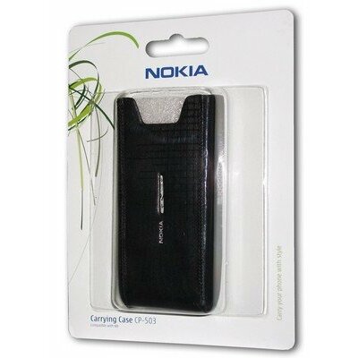 Nokia CP-503_B telefontok álló, bőr (képernyőtisztító belső felülettel), Fekete [Nokia N8-00]