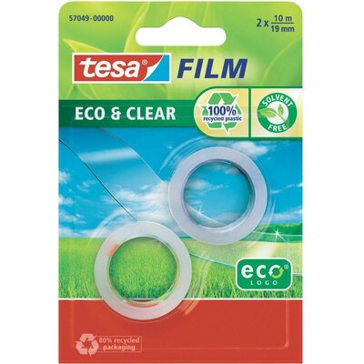 Cellux átlátszó Tesafilm®Eco&Clear 10 m x 19 mm, 2 tekercs, TESA 57049
