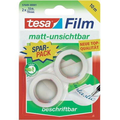 Írható ragasztószalag Tesafilm® Invisible 10 m x 19 mm, 2 tekercs, TESA 57649