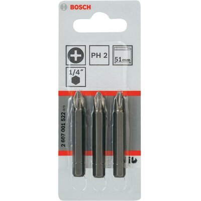 Bosch csavarhúzó BIT készlet PH 2 kereszthornyú 3db-os szett Bosch 2607001522