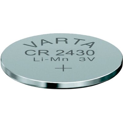 CR2430 lítium gombelem, 3 V, 280 mA, Varta BR2430, DL2430, ECR2430, KCR2430, KL2430, KECR2430, LM2430