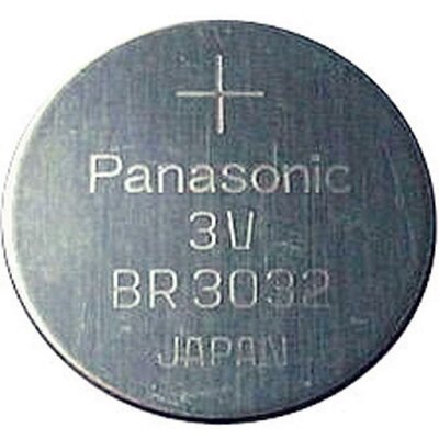 BR3032 lítium gombelem, 3 V, 500 mA, Panasonic BR2032, DL2032, ECR2032, KCR2032, KL2032, KECR2032, LM2032