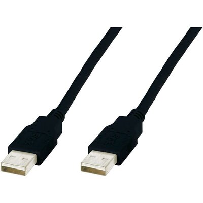 USB kábel 1x USB 2.0 dugó A - 1x USB 2.0 dugó A 1,80 m Fekete Digitus 648034