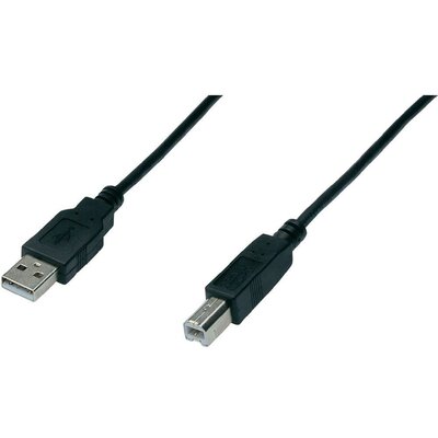 USB kábel [1x USB 2.0 dugó A - 1x USB 2.0 dugó B] 3 m Fekete Digitus 678045