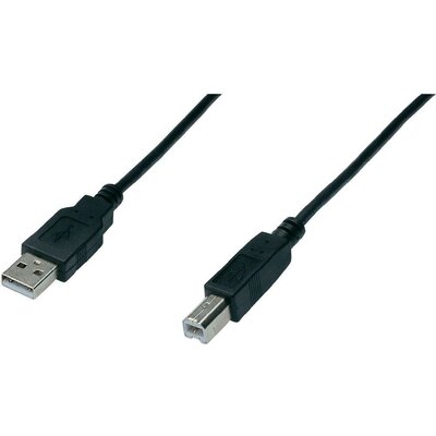 USB kábel [1x USB 2.0 dugó A - 1x USB 2.0 dugó B] 1.80 m Fekete Digitus 678050