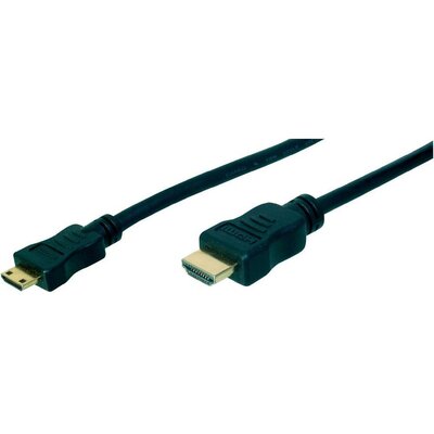 HDMI ethernet kábel [1x HDMI dugó - 1x HDMI C dugó] 2m fekete Digitus AK-330106-020-S