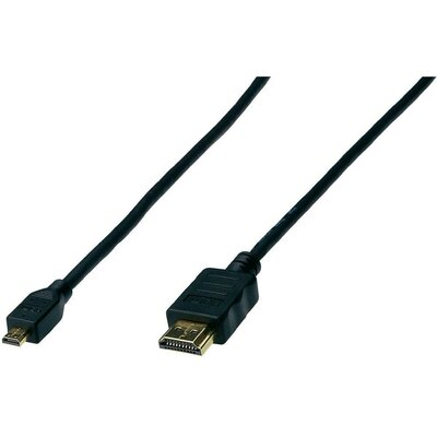 HDMI TV, Monitor csatlakozókábel 1x - 1x 1 m Fekete Digitus AK-330109-010-S